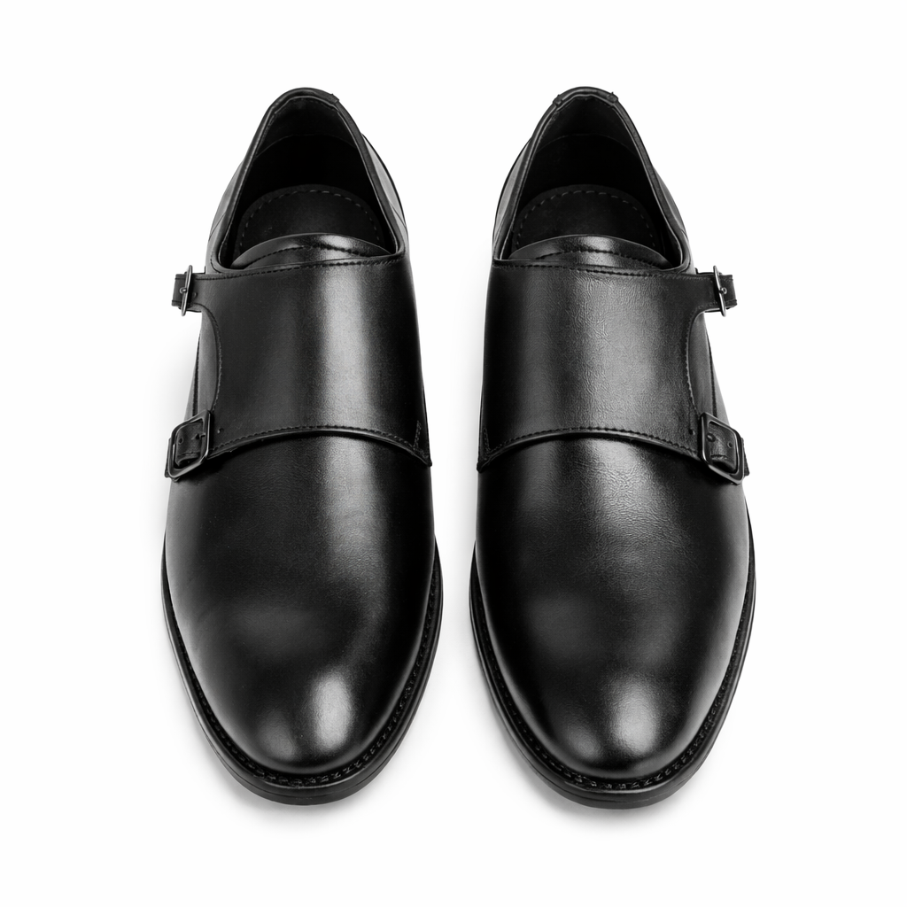 Premium Black Double Monk Strap Formal Shoes - Image 2