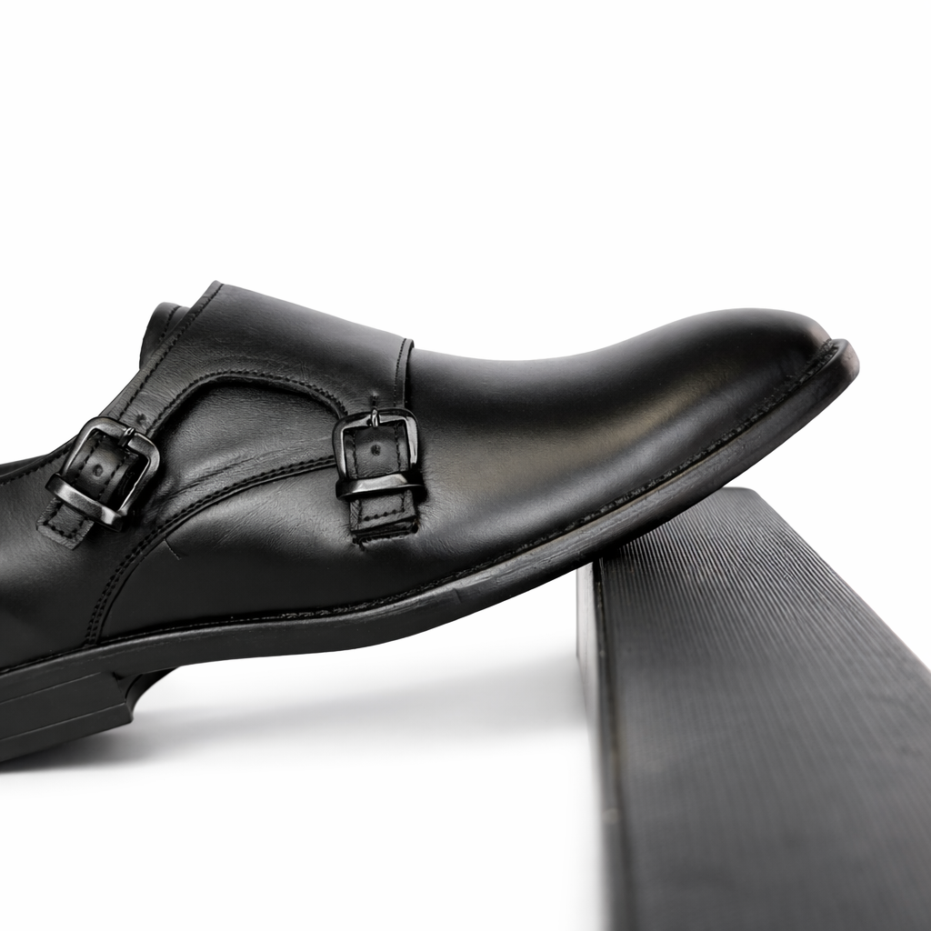 Premium Black Double Monk Strap Formal Shoes - Image 4